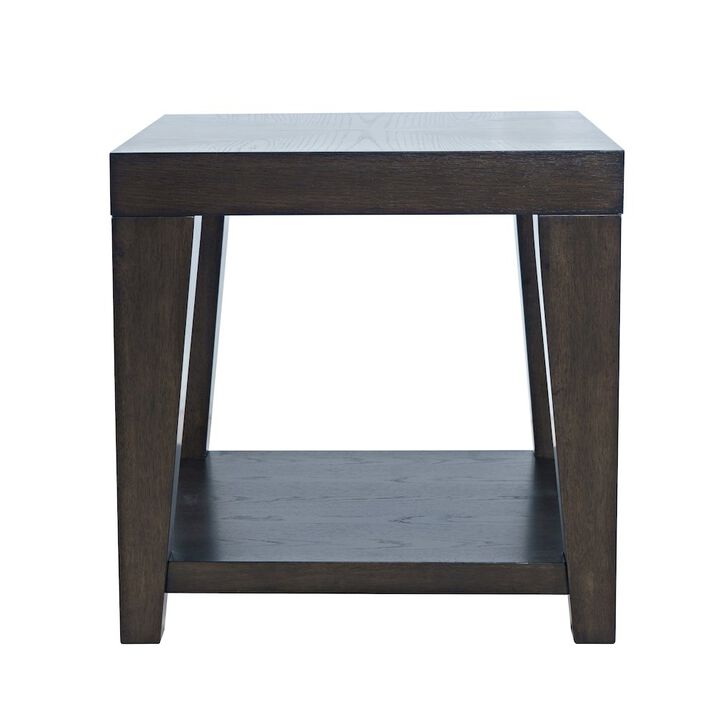 Jofran Laurel Creek Modern Contemporary 24 Square End Table with Open Shelf