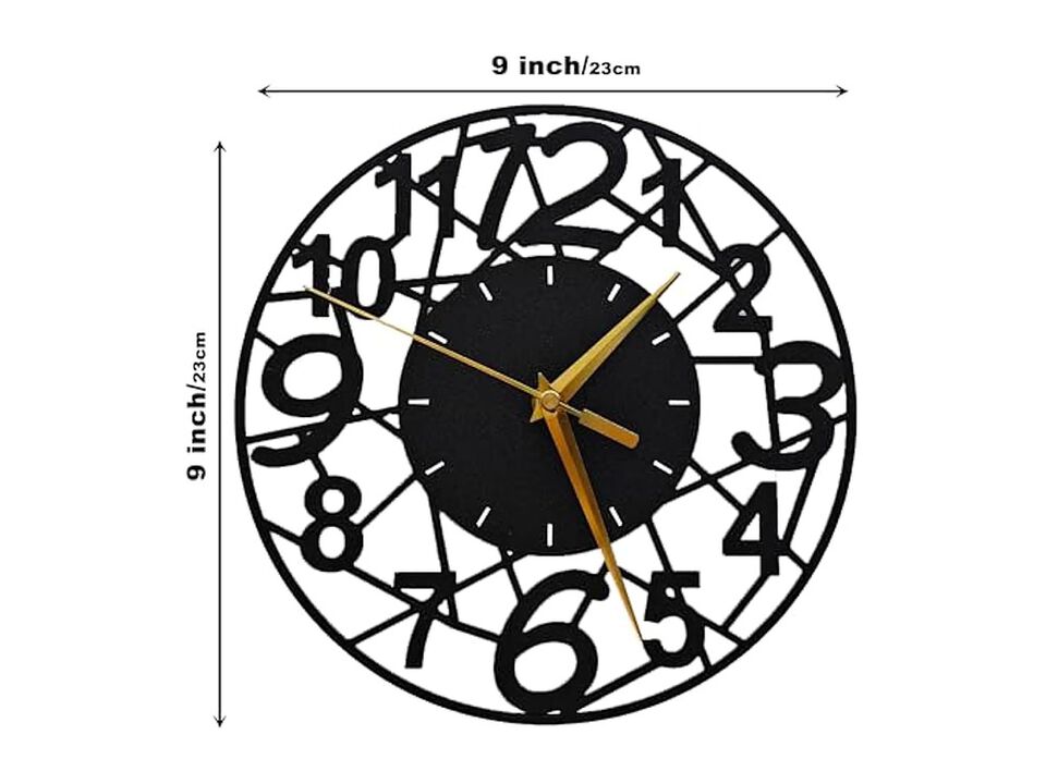 Hollow Destructive Installation Aabattery Wall Clock 9 Inch Silent Non Ticking
