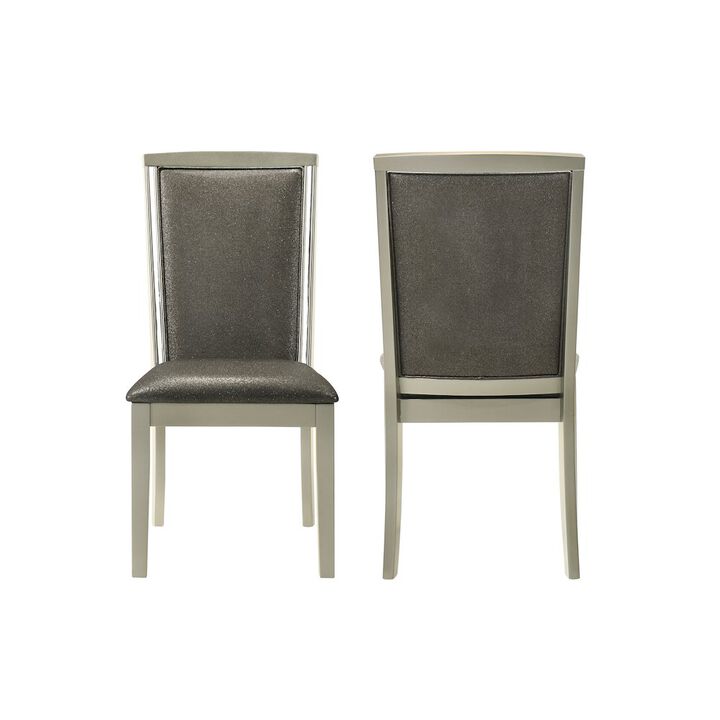 New Classic Furniture Lumina Wood Dining Chair in Silver (Set of 2)