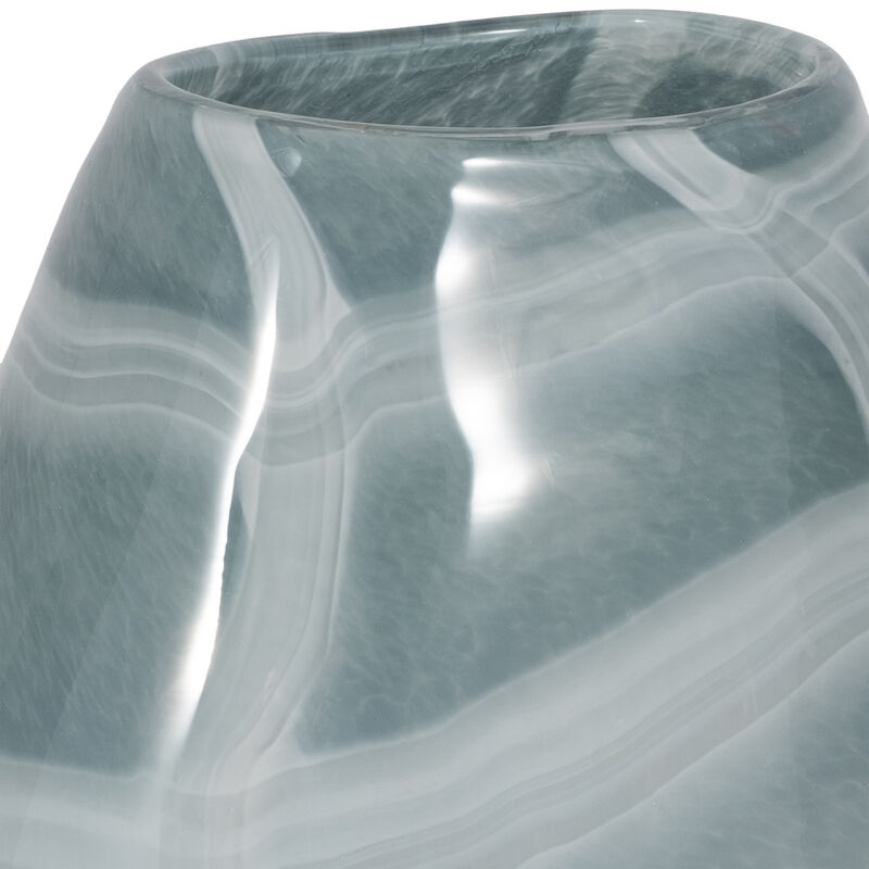 12" Slim Swirled Vase, Blue/white image number 4