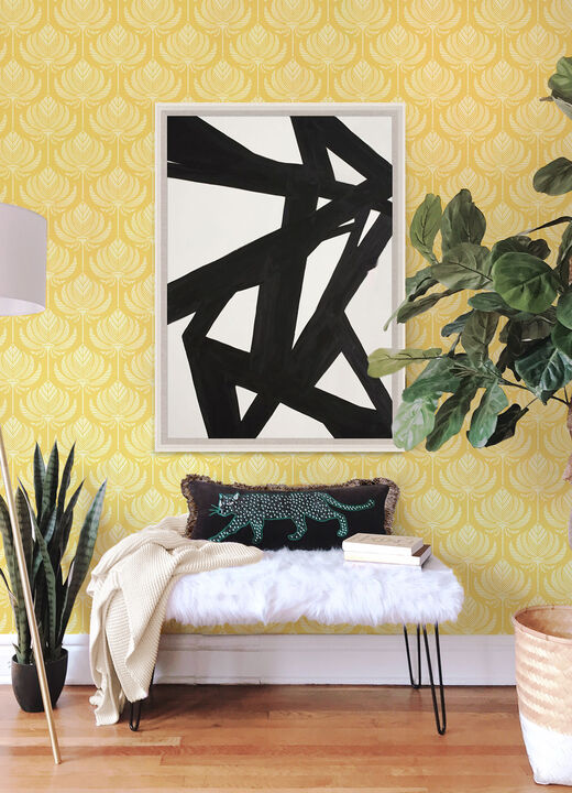 Palmier Yellow Lotus Fan Wallpaper (Set of 2)