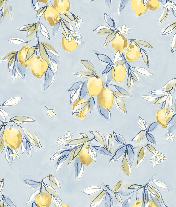 Lemonade Light Blue Citrus Wallpaper