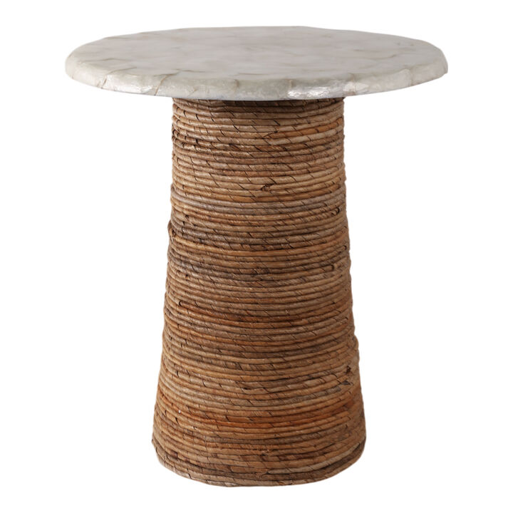 Capiz Top Pandan Accent Table