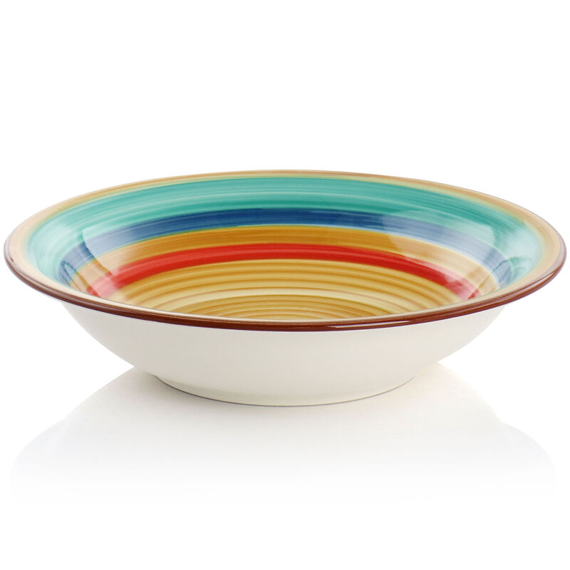 Gibson Home Rainbow 12 Piece Stoneware Dinnerware Set in Yellow Multi image number 5