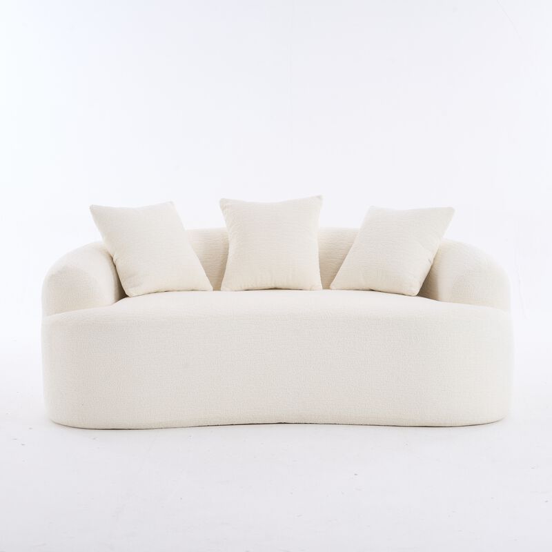 TATEUS Curved Chenille 30D Sponge Loveseat