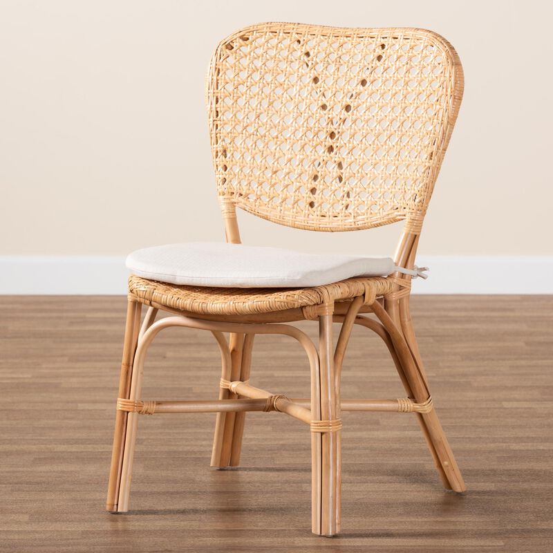 Baxton Studio Nadira Modern Bohemian Natural Brown Finished Rattan Dining Chair