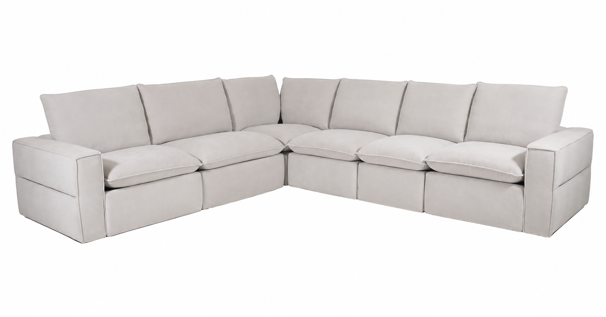 Warner Stationary 6pc Sectional in Sand
