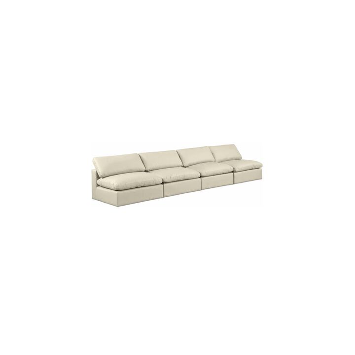 Meridian Furniture Comfy Cream Vegan Leather Modular Sofa