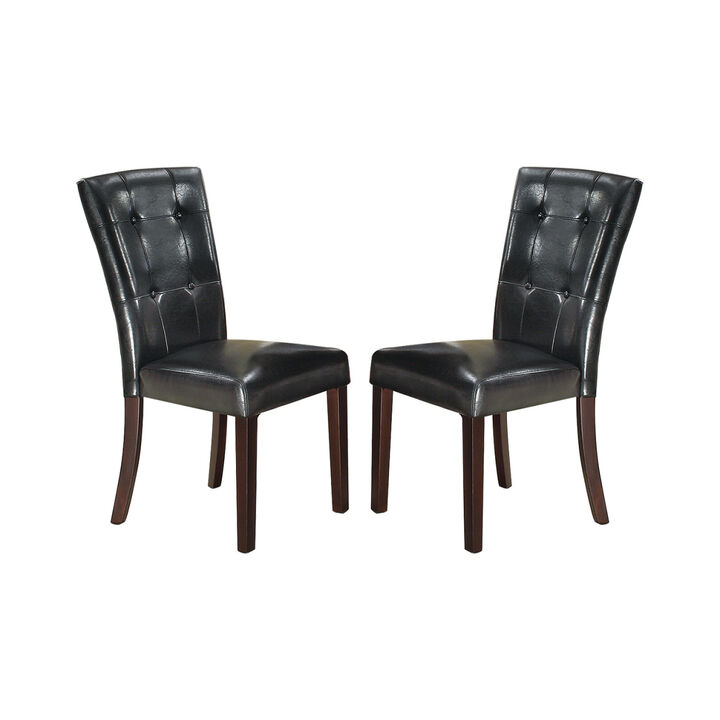 Streamdale Leather Upholstered Dining Chair, Black(Set Of 2)