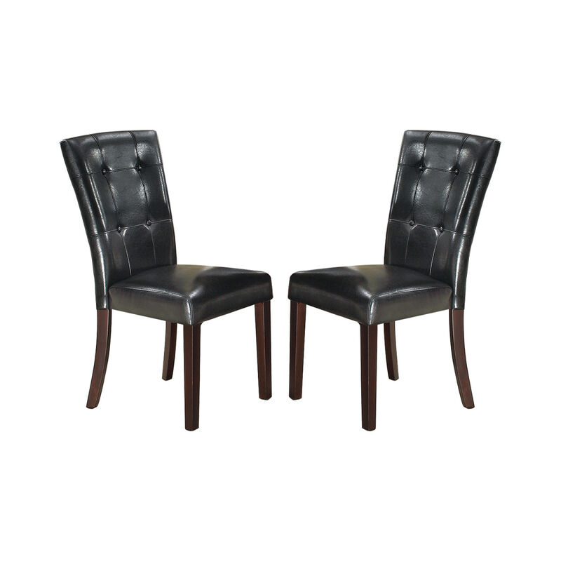 Streamdale Leather Upholstered Dining Chair, Black(Set Of 2) image number 0