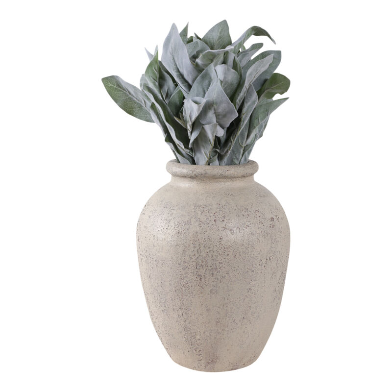 12x9" Terracotta Vase, White image number 1