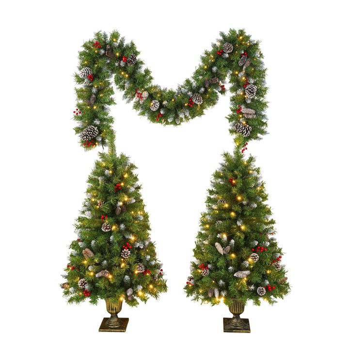 Doljod Pre-lit Xmas Tree Artificial Christmas 3-Piece Set