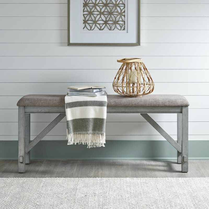 Liberty Furniture Counter Height Dining Bench Transitional Grey image number 2