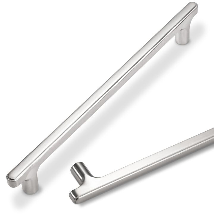 Amasideca 10 Pack Brushed Satin Nickel Cabinet Pulls 6.3 Inch(160mm) Hole Centers Kitchen Cabinet Handles Zinc Alloy Drawer Pull