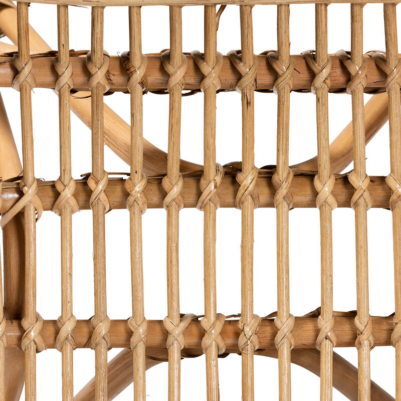 Bali & Pari Earvin Modern Bohemian Natural Brown Rattan Footstool