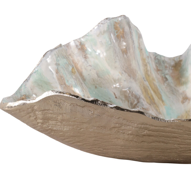 18x12" Metal Seashell Bowl, Multi image number 4