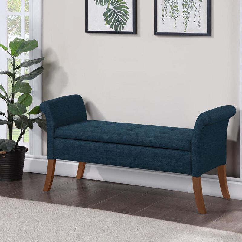 Convience Concept, Inc. Designs4Comfort Garbo Storage Bench Ottoman Blue