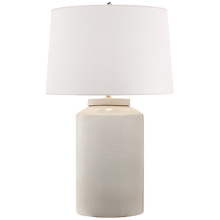 Carter Large Table Lamp in White Porcelain with White Paper Shade