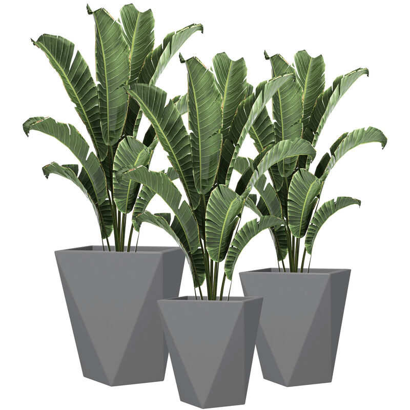 Hivvago 3-Pack Stackable MgO Planters with Drainage image number 0