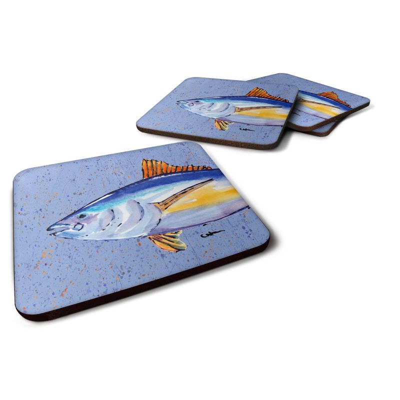 Caroline's Treasures 8535FC Tuna Foam Coasters (Set of 4), 3.5 H x 3.5 W, Multicolor