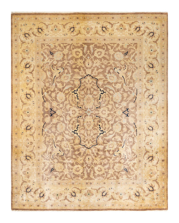 Eclectic, One-of-a-Kind Hand-Knotted Area Rug  - Brown, 9' 1" x 11' 8"