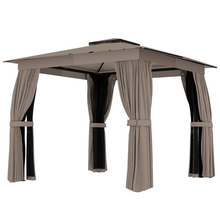 Hivvago 10x10 Outdoor Patio Gazebo with Curtains