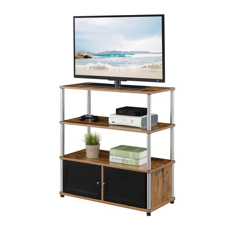 Convenience Concepts Designs2Go Highboy TV Stand w/ Storage Cabinets and Shelves