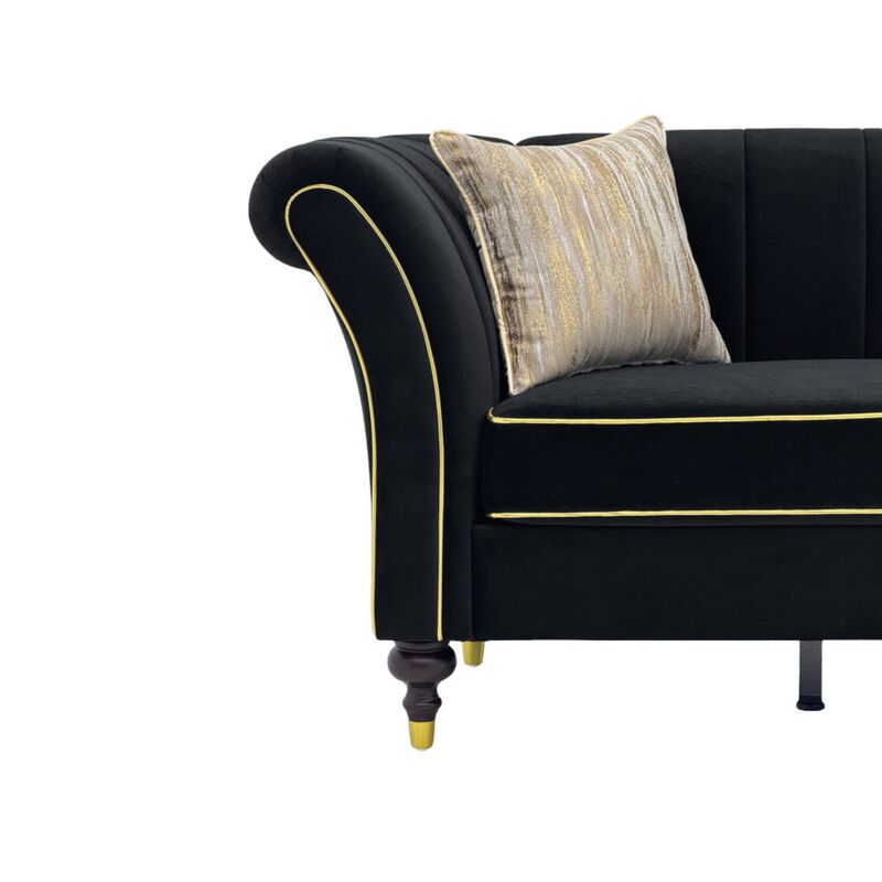 Nixbix Velvet 3‑Seater Chesterfield Sofa image number 5