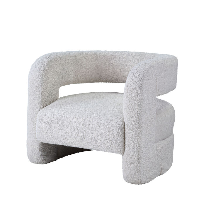 Yitua Accent Chair in White Teddy Sherpa AC00233
