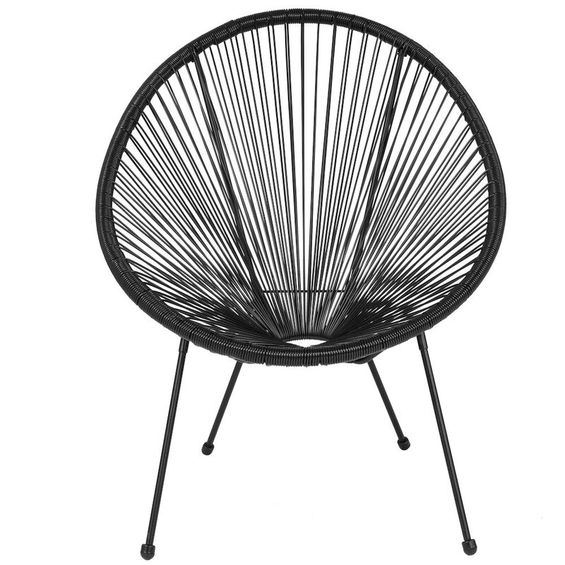Flash Furniture Oval Comfort Take Ten Black Papasan Lounge Chair image number 6