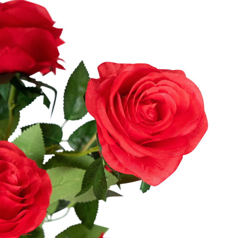 Roses with Greenery Artificial Potted Tree - Red - 47" image number 7