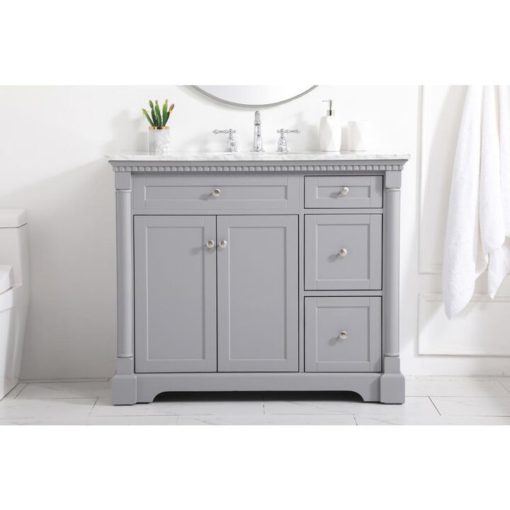 Elegant Kitchen and Bath 42 inch Single bathroom vanity in  Grey