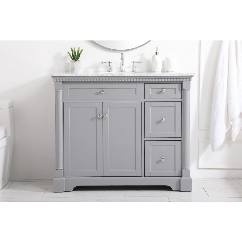 Elegant Kitchen and Bath 42 inch Single bathroom vanity in  Grey