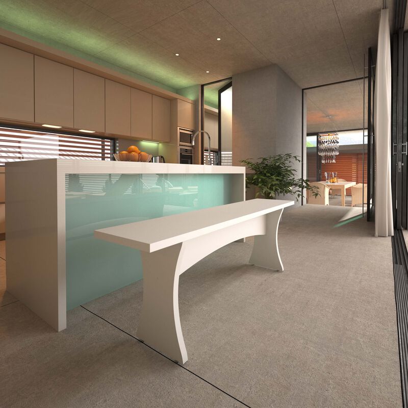 Coney White Dining Bench (Set of 2)