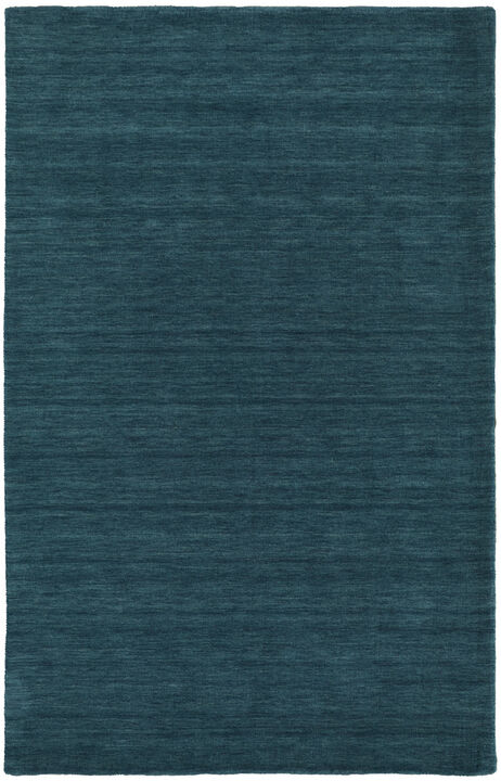 4 X 6 Blue And green Wool Hand Woven Stain Resistant Area Rug
