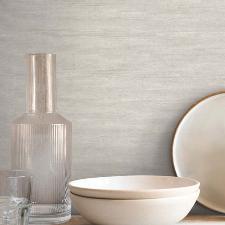 Shimmering Linen Ivory Wallpaper