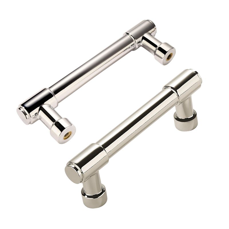 ZAUYX Solid Heavy Duty Jasper Pulls 20 Pack Polished Nickel Cabinet Pulls 3-3/4 Inch Hole Centers for Kitchen Cupboard Handles M