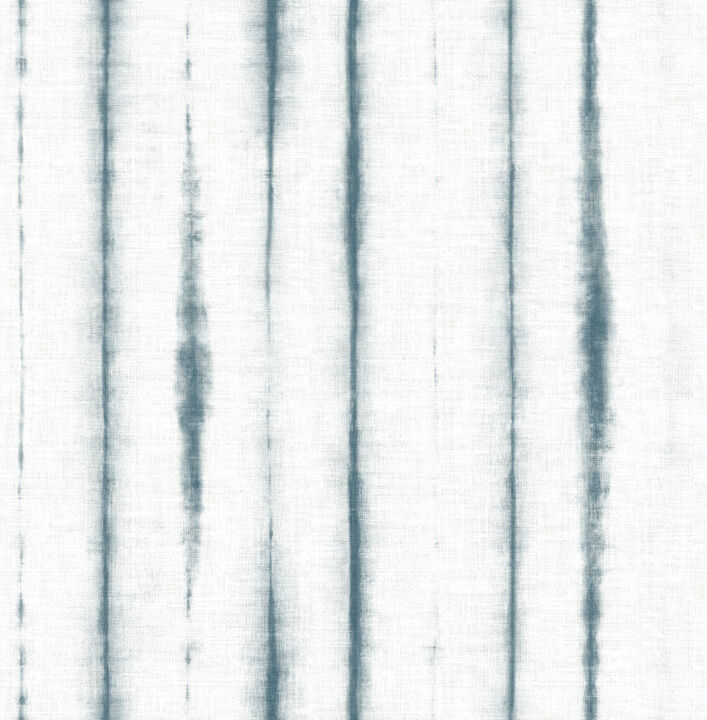 Orleans Teal Shibori Faux Linen Wallpaper