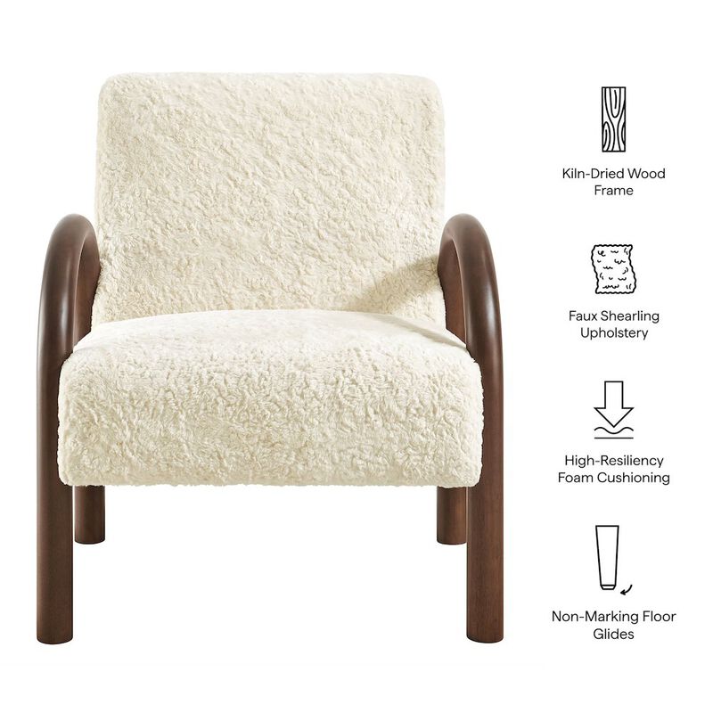 Lunet Faux Shearling Accent Armchair image number 2