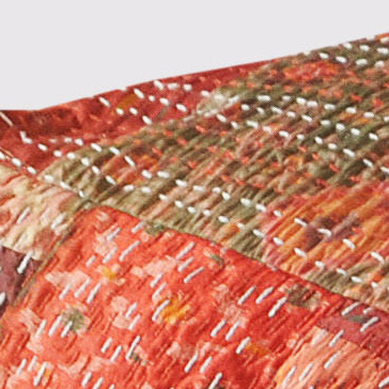 Patchwork Pouf Ottoman – Accent Floor Cushion for Bedroom or Living Room