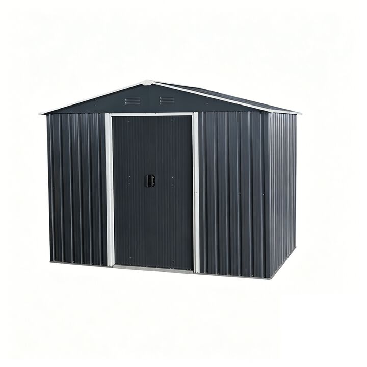 8ft x 6ft Outdoor Metal Storage Shed with Metal foundation