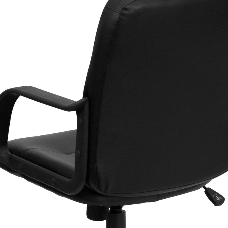 Paulson Mid-Back Black Glove Vinyl Executive Swivel Office Chair with Arms image number 2