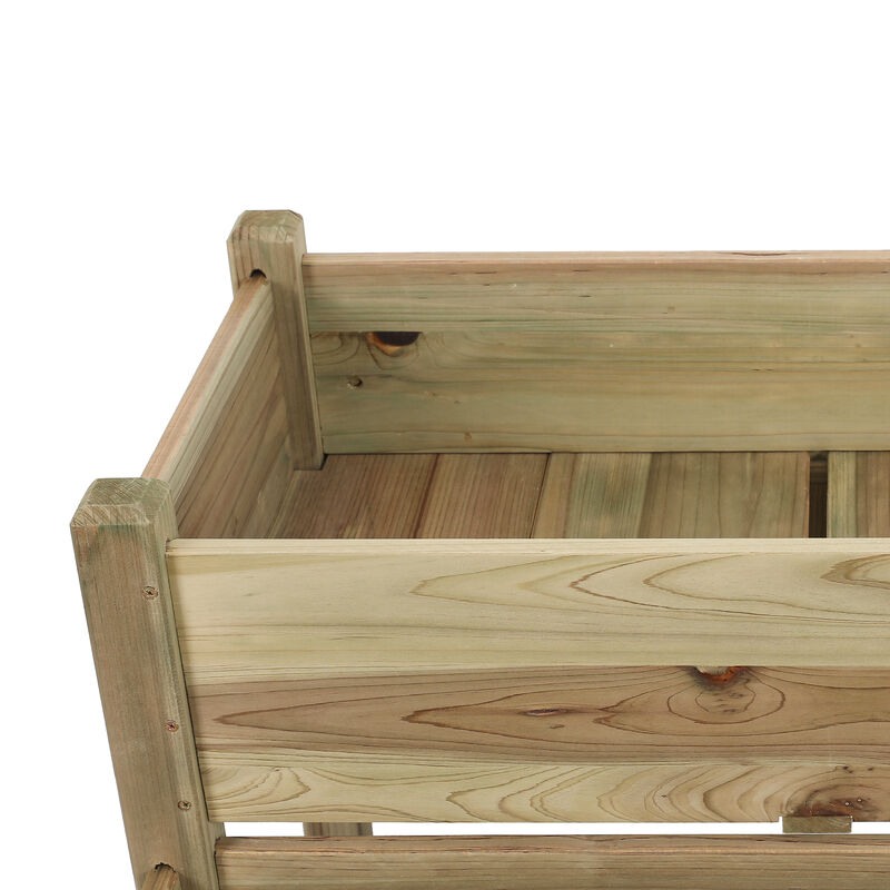 LuxenHome Wood Two Tier Raised Garden Bed
