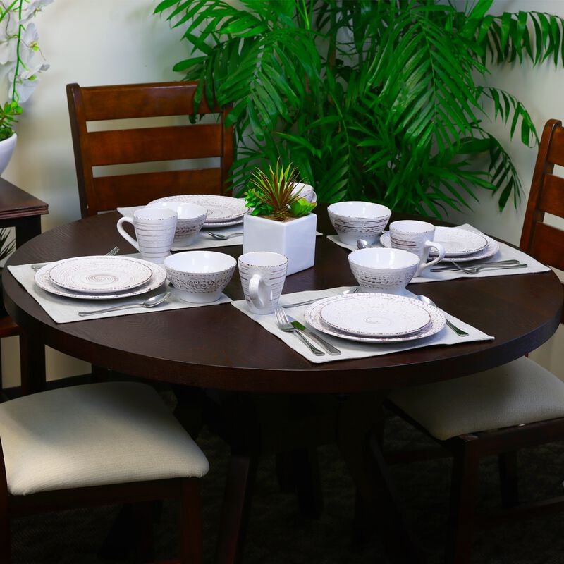 Elama Malibu Sands 16-Piece Dinnerware Set in Shell