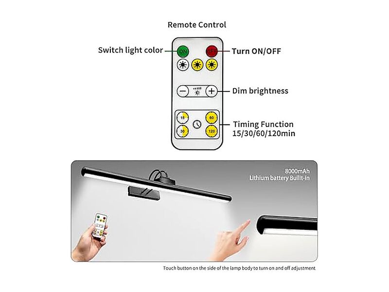 26 Wireless Lights Rechargeable Battery Art Light Remote Control Dimmable Timer image number 3