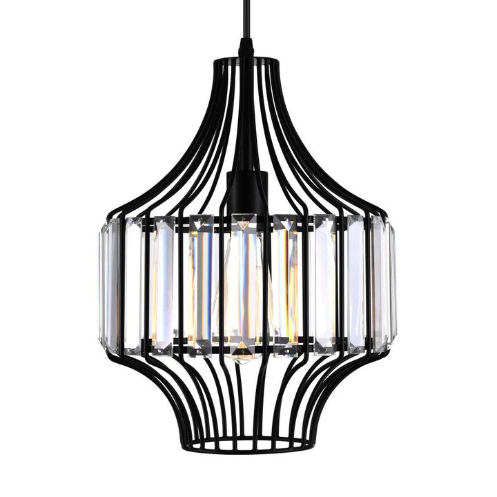 Alethia 1 Light Down Pendant With Black Finish