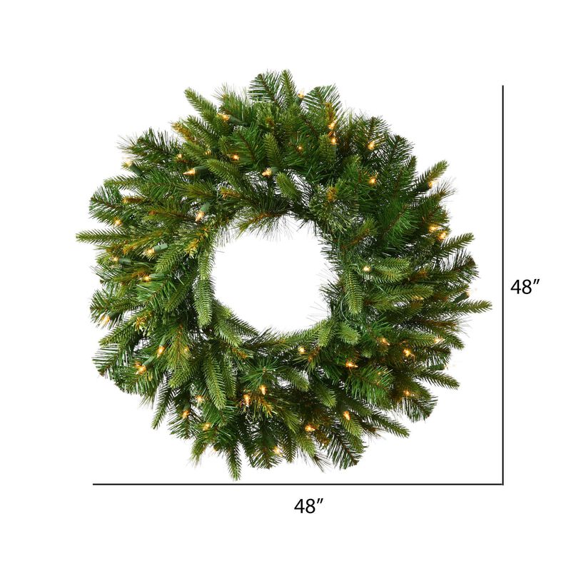 Vickerman Pre-Lit Cashmere Pine Wreath with 100 Warm White Italian LED Lights, 48-Inch, Green image number 1