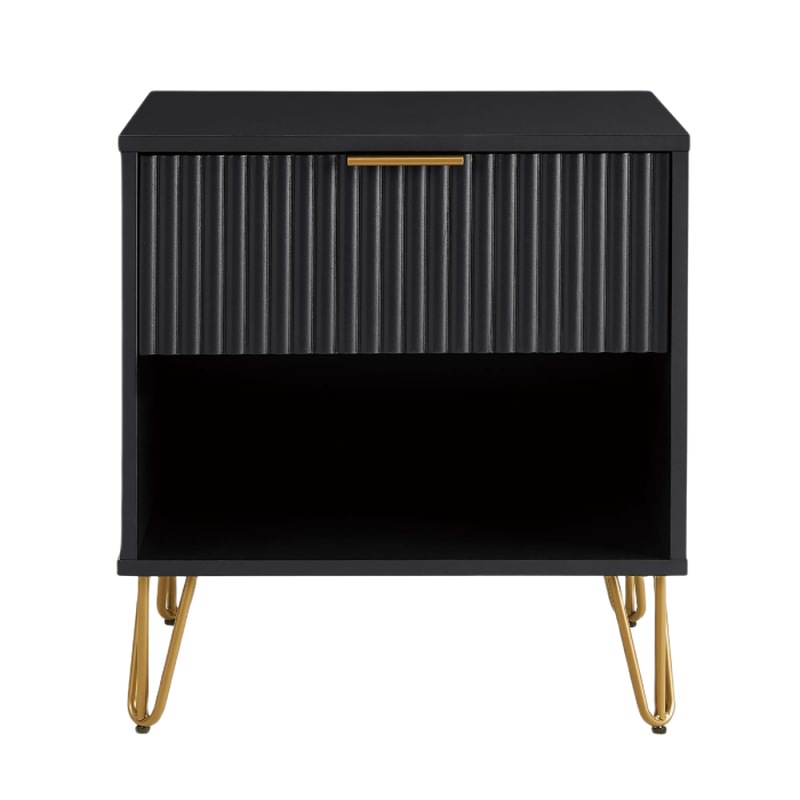 Dumbo 1-Drawer Nightstands in Black (Set of 2)