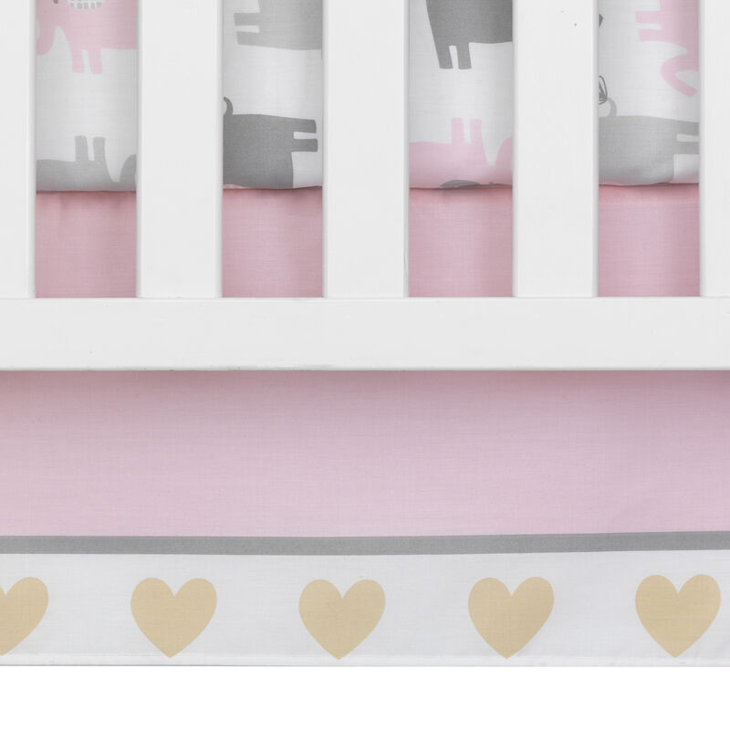 Bedtime Originals Eloise 3-Piece Crib Bedding Set - Pink, Gray, White, Animals