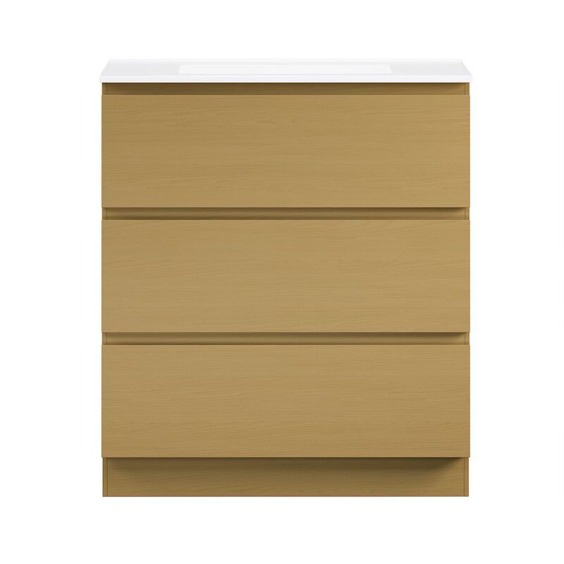 Liberte 30" Freestanding Bathroom Vanity in Natural Oak with Sink Top image number 0